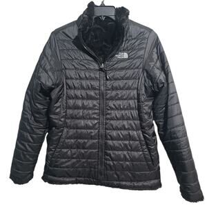The North Face Black Reversible Mossbud Swirl Jacket Size XL